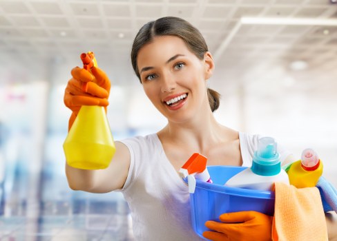 Professional cleaner in Brent working in a modern home