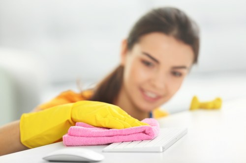 Local Brent cleaning service preparing a spotless living room