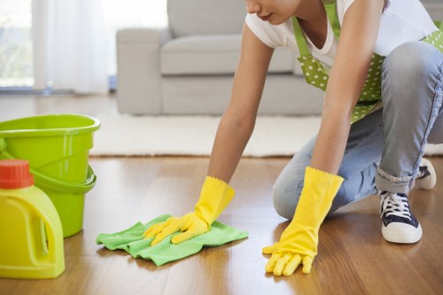Cleaning living room surfaces as part of a Brent move-out service